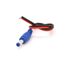 Разъем питания DC-M (D 5,5x2,1мм) => кабель длиной 25см black-red , Blue Plug