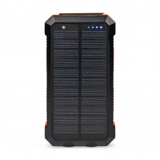 Повербанк з сонячною панеллю 20000mAh Power Bank Kraft KPB-U2230WFCSL Orange бездротова зарядка LED-ліхтар
