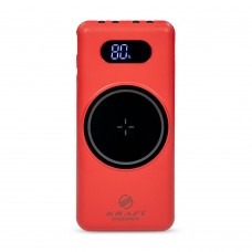 Повербанк 10000mAh Power Bank Kraft KPB-1110W Red бездротова зарядка