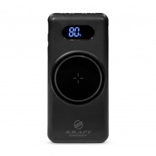 Повербанк 10000mAh Power Bank Kraft KPB-1110W Black беспроводная зарядка