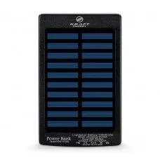 Повербанк с солнечной панелью 10000mAh Power Bank Kraft KPB-1012SL Black LED-фонарь